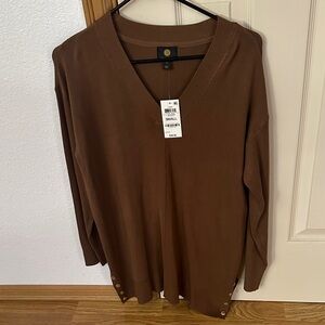 JM Collection Brown Knitwear Tunic Sz S NWT